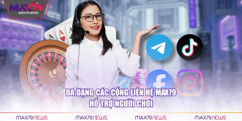 Đa dạng các cổng liên hệ Max79 hỗ trợ người chơi