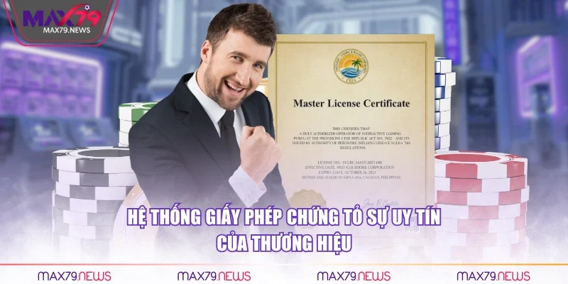 Hệ thống giấy phép chứng tỏ sự uy tín của thương hiệu